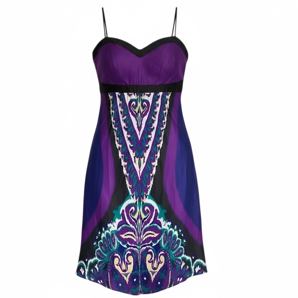 Rampage Satin Midi Dress Paisley Tattoo Print Y2K